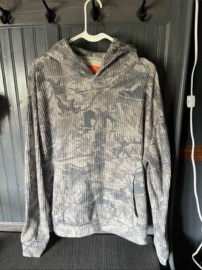 Men's Gray Camouflage Crewneck Hoodie Sweater